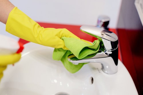 Professional carpet cleaning equipment and prepared indoor service area