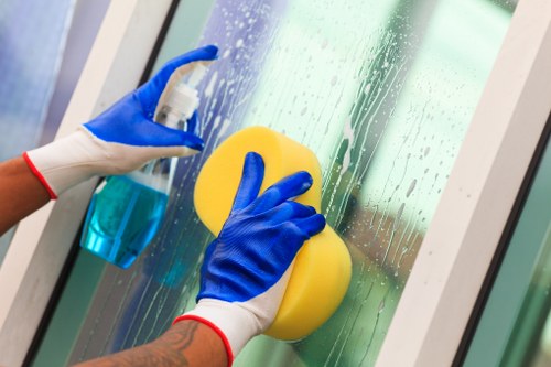 Professional home cleaners working in a Bermondsey living room