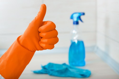 Local cleaners tidying a Bermondsey bedroom